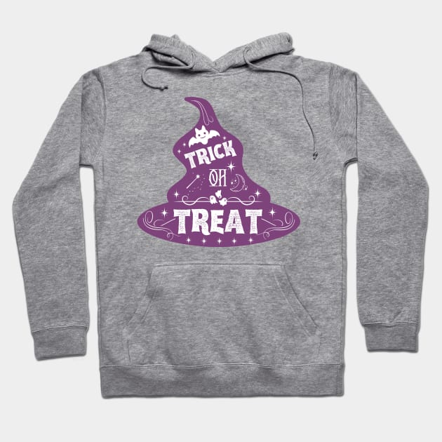 Trick Or Treat Wizard Hat Halloween Hoodie by Stylish Dzign